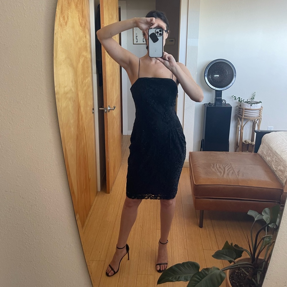VINTAGE Carmen Marc Valvo for Anne Taylor Beaded Cocktail Dress